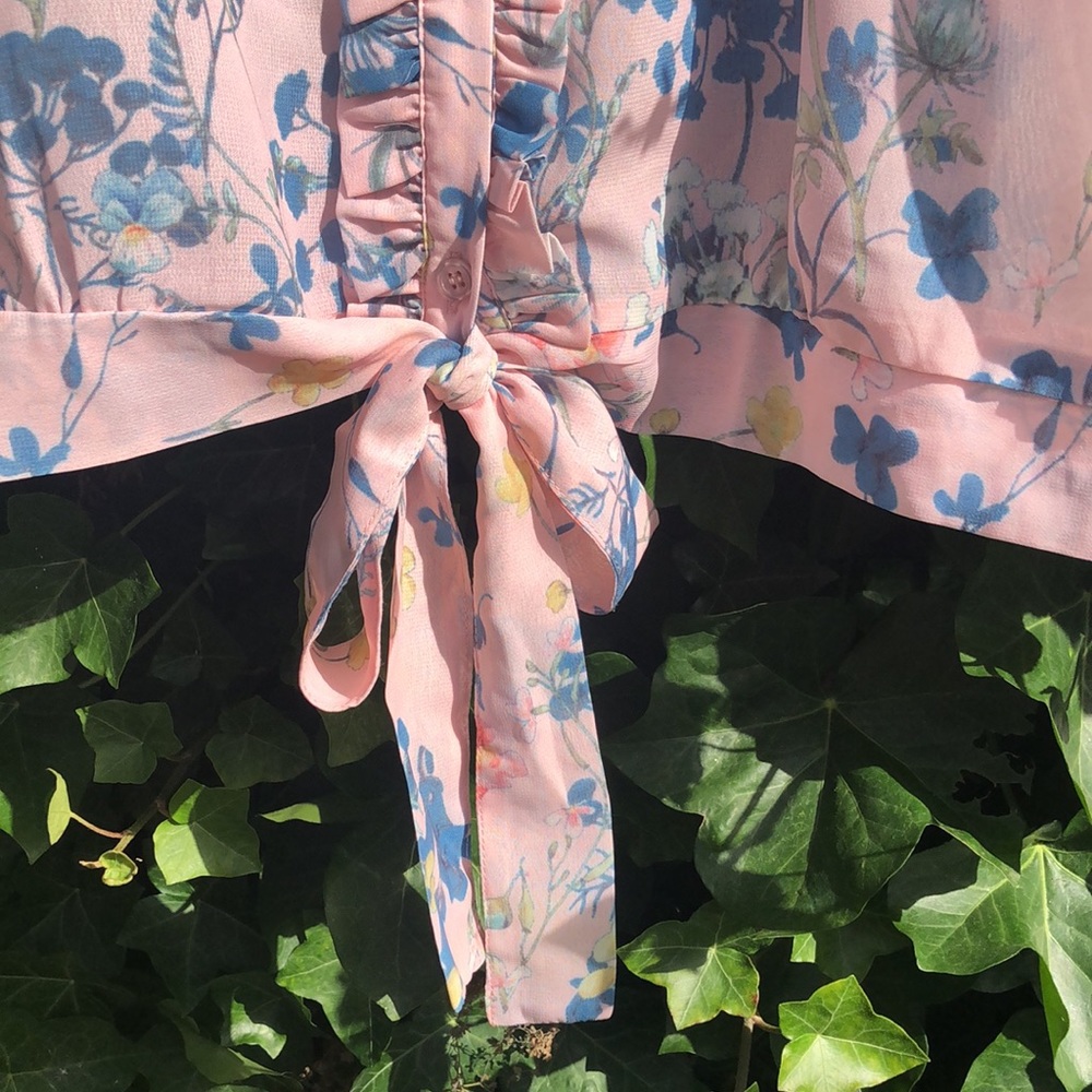 Beautiful floral print chiffon shirt size16 - Picture 4 of 7